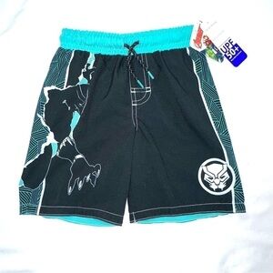 BLACK PANTHER AVENGERS Swim Trunks UPF-50+ Bathing Suit Boys Size 4/5 NWT $25